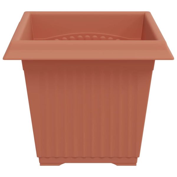 Квадратна цветна саксия 6 pcs Червено тухла 20 x 20 x 16 см