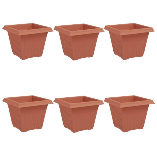 Квадратна цветна саксия 6 pcs Червено тухла 38 x 38 x 30 см