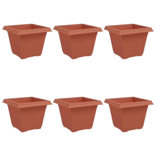 Квадратна цветна саксия 6 pcs Червено тухла 43 x 43 x 33,5 см