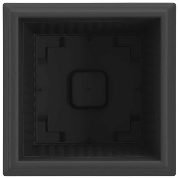 Квадратна цветна саксия 6 pcs Черно 23 x 23 x 17,5 см Пластмаса