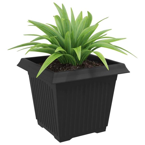 Квадратна цветна саксия 6 pcs Черно 28,5 x 28,5 x 22 см