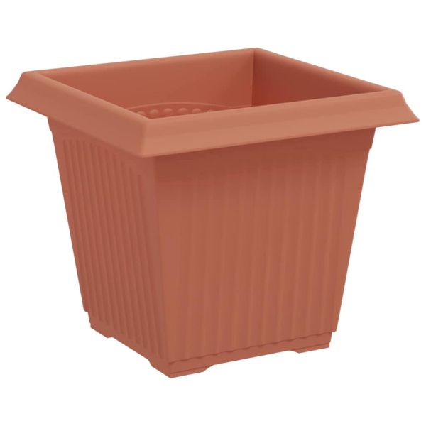 Квадратна цветна саксия 24 pcs Червено тухла 16 x 16 x 14 см