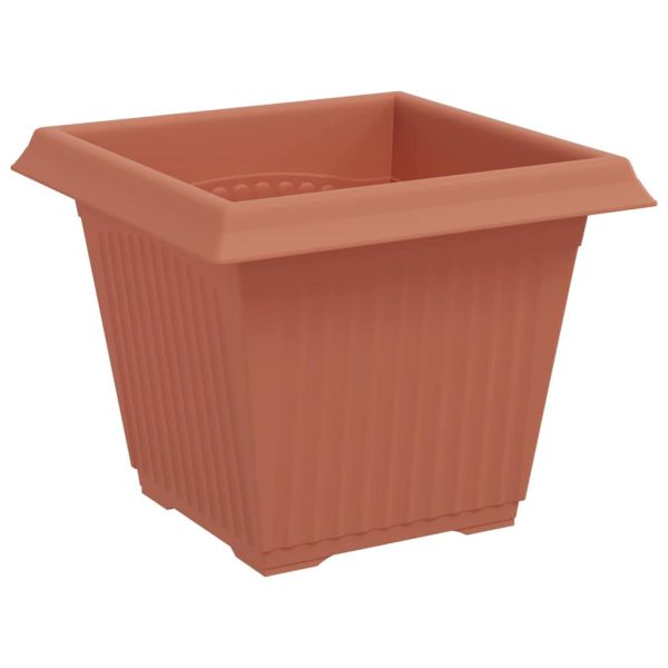 Квадратна цветна саксия 24 pcs Червено тухла 20 x 20 x 16 см
