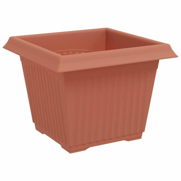Квадратна цветна саксия 24 pcs Червено тухла 23 x 23 x 17,5 см