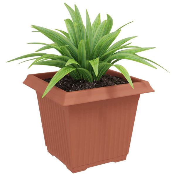 Квадратна цветна саксия 24 pcs Червено тухла 33 x 33 x 26 см