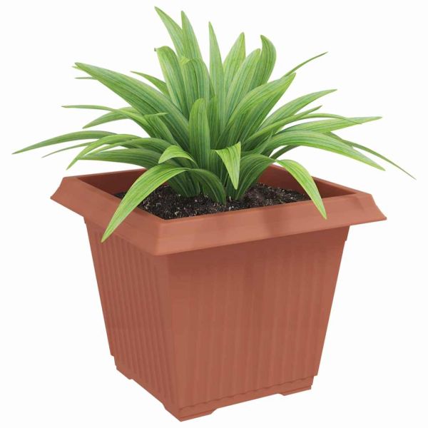 Квадратна цветна саксия 24 pcs Червено тухла 43 x 43 x 33,5 см