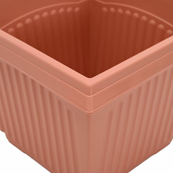 Квадратна цветна саксия 24 pcs Червено тухла 43 x 43 x 33,5 см