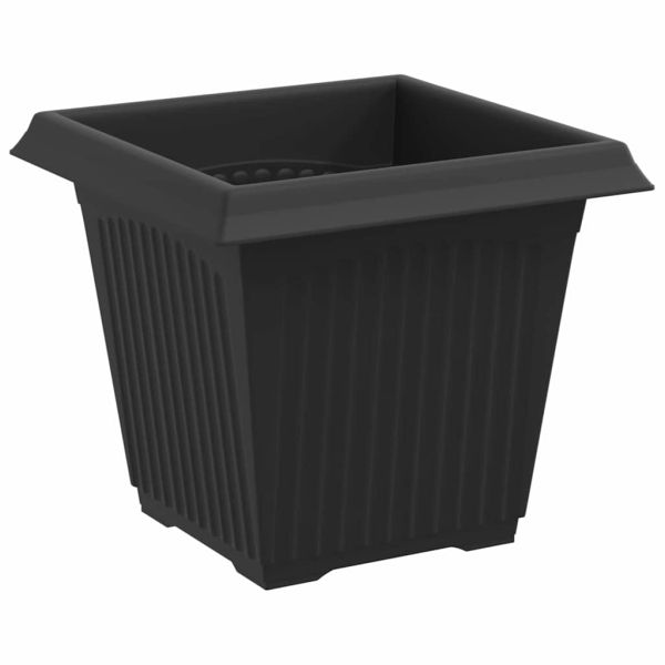 Квадратна цветна саксия 24 pcs Черно 16 x 16 x 14 см Пластмаса