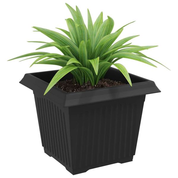 Квадратна цветна саксия 24 pcs Черно 23 x 23 x 17,5 см