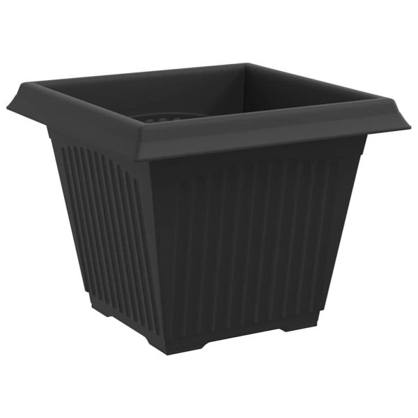 Квадратна цветна саксия 24 pcs Черно 38 x 38 x 30 см Пластмаса