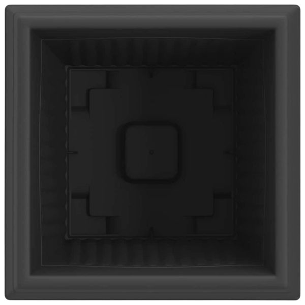 Квадратна цветна саксия 24 pcs Черно 38 x 38 x 30 см Пластмаса