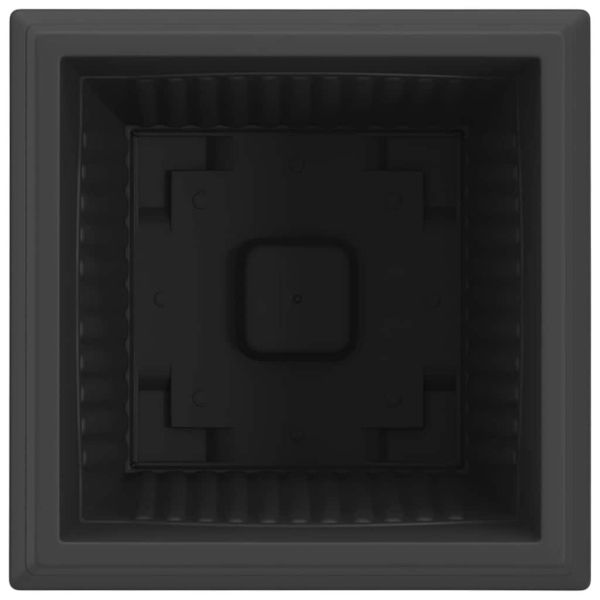 Квадратна цветна саксия 24 pcs Черно 43 x 43 x 33,5 см