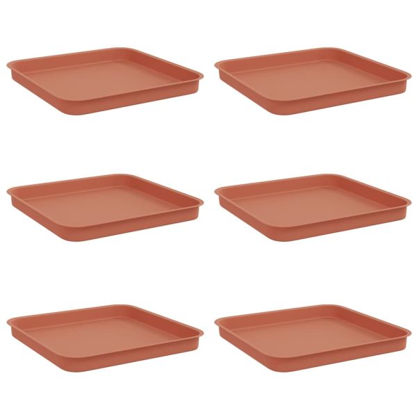 Квадратен цветен поднос 6 pcs Червено тухла 21 x 21 x 2 см