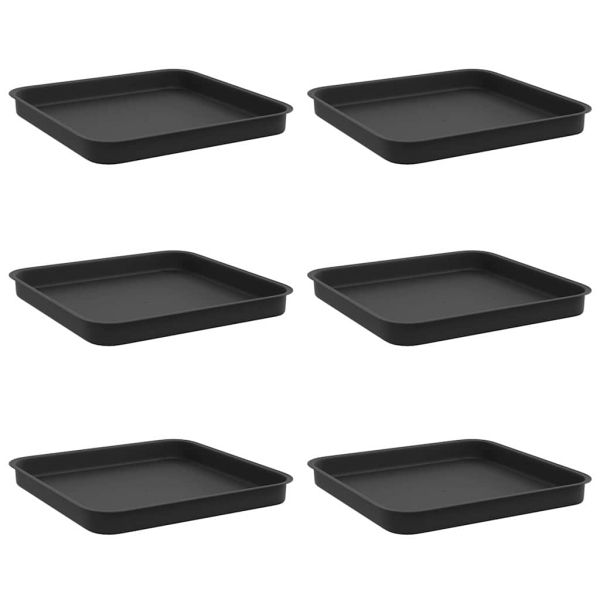 Квадратен цветен поднос 6 pcs Черно 25,5 x 25,5 x 2,5 см