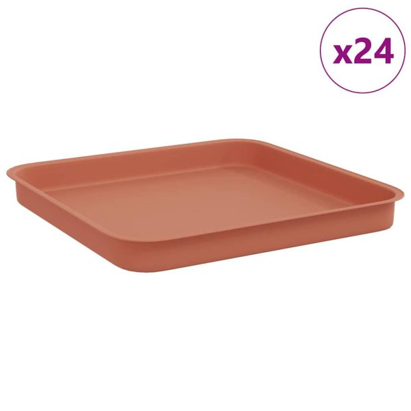 Квадратен цветен поднос 24 pcs Червено тухла Пластмаса