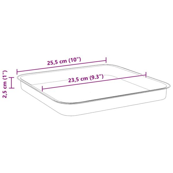 Квадратен цветен поднос 24 pcs Черно 25,5 x 25,5 x 2,5 см