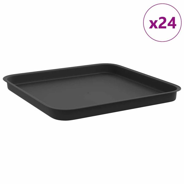 Квадратен цветен поднос 24 pcs Черно 32 x 32 x 2,5 см Пластмаса
