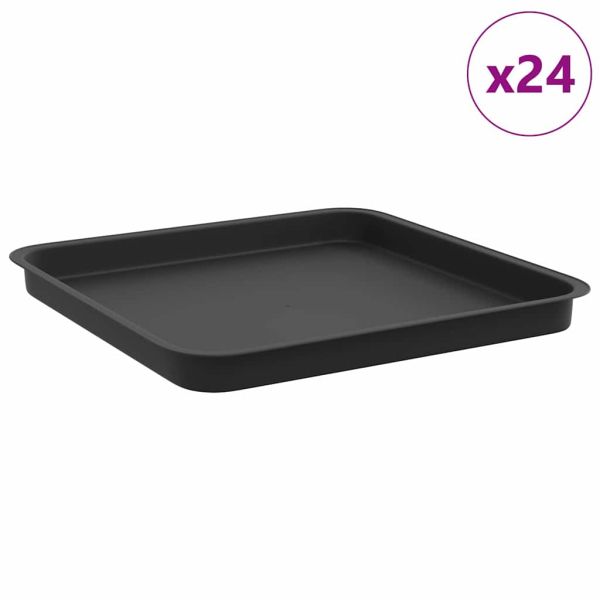 Квадратен цветен поднос 24 pcs Черно 36 x 36 x 2.5 см Пластмаса