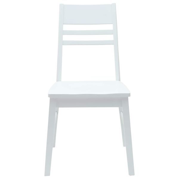 Обедени столове 2 pcs Бяло 43 x 54 x 89 см Солидно гумено дърво