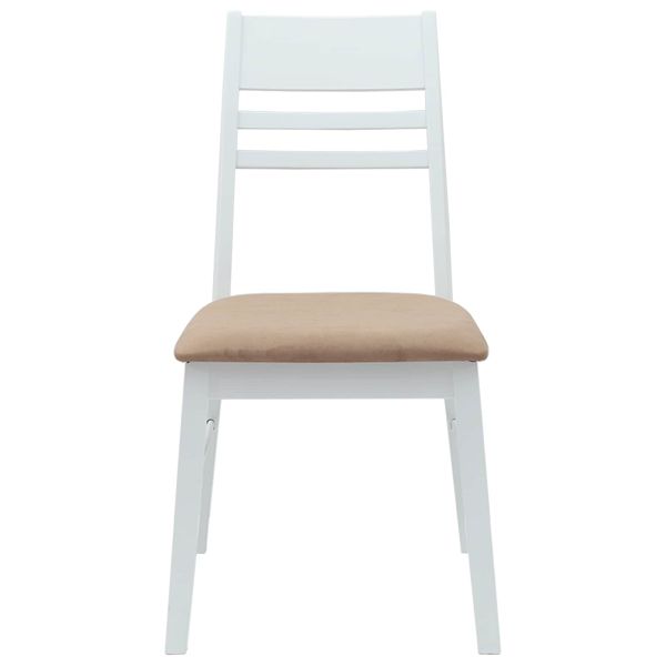 Обедени столове 2 pcs Бяло 43 x 54 x 89 см Солидно гумено дърво