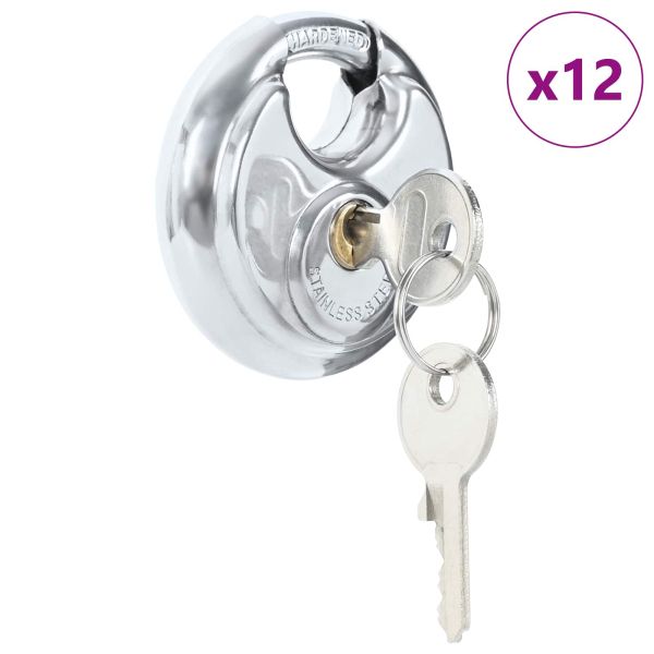 Заключващи катинари с ключове 12 pcs Сребрист 8 x 2.8 x 8 см