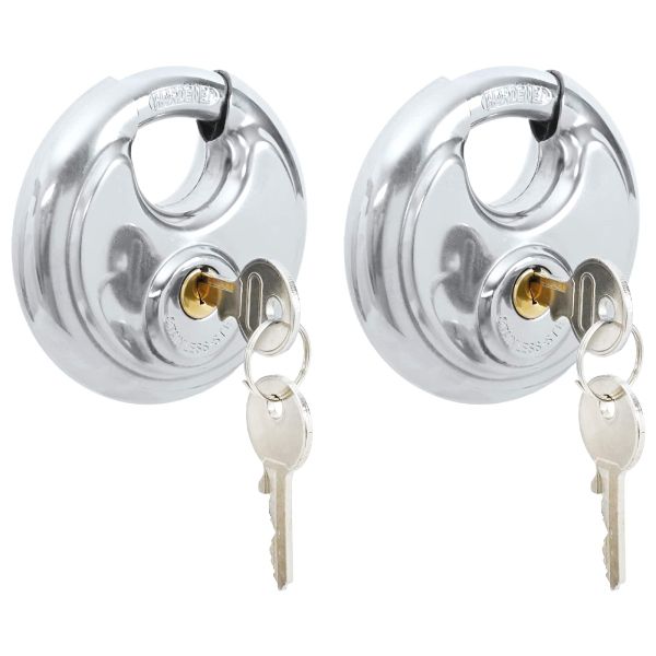 Заключващи катинари с ключове 2 pcs Сребрист 9 x 2.8 x 9 см
