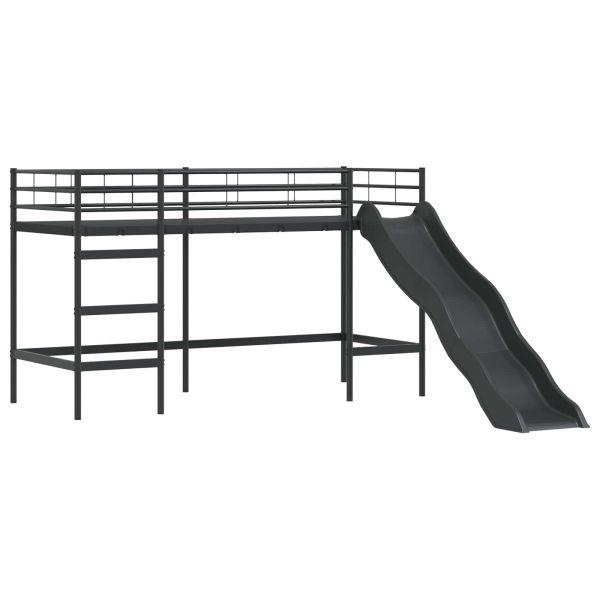 Легло на двуетажно легло за деца Черно 90 x 190 cm Метал