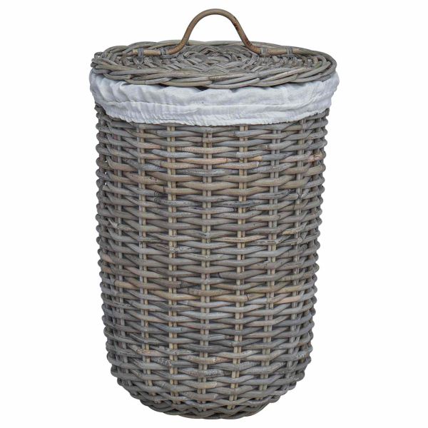 Кош за пране с капак 2 pcs Кубу сив Кубу Ратан