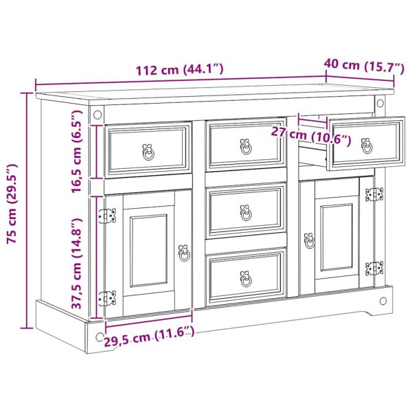 Сандъци за складиране с чекмедже Corona Бяло 112 x 40 x 75 см
