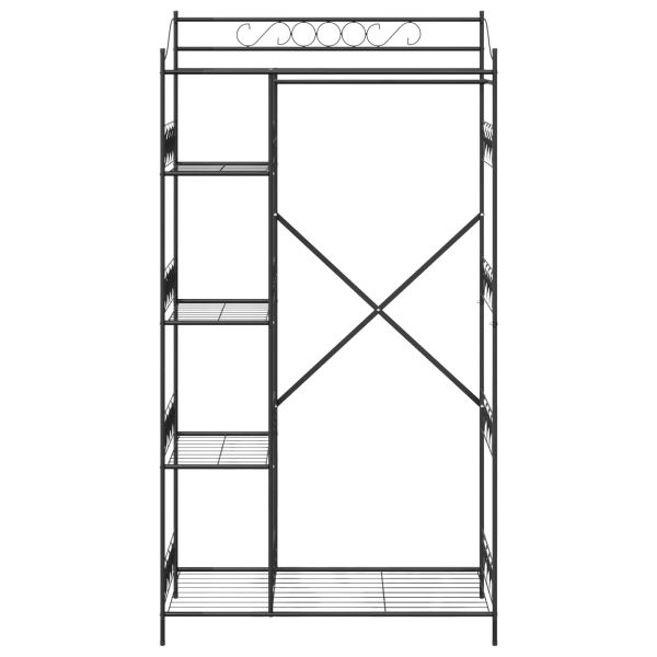 Отворен Гардероб с рафт Черно 101 x 43 x 188 см Стомана