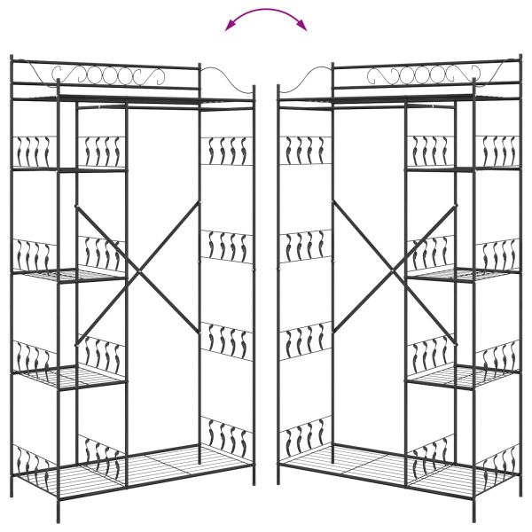 Отворен Гардероб с рафт Черно 101 x 43 x 188 см Стомана