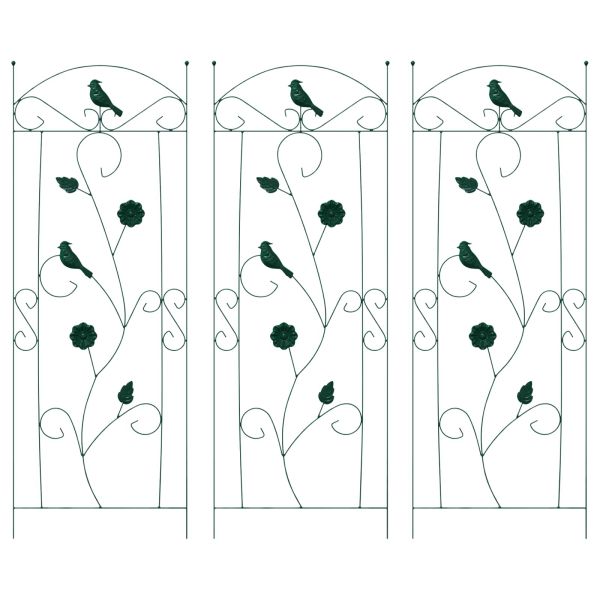 Градска ограда 3 pcs Зелен 110 x 40 cm Стомана