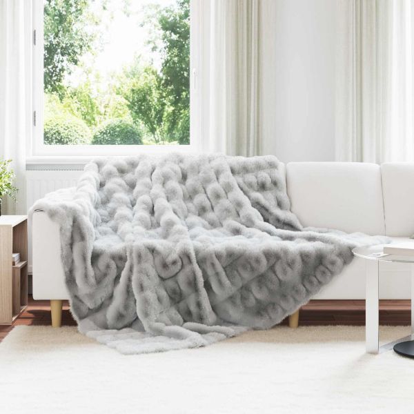 Анти-слип изкуствено одеяло от заешка козина Olite 4 pcs Сиво