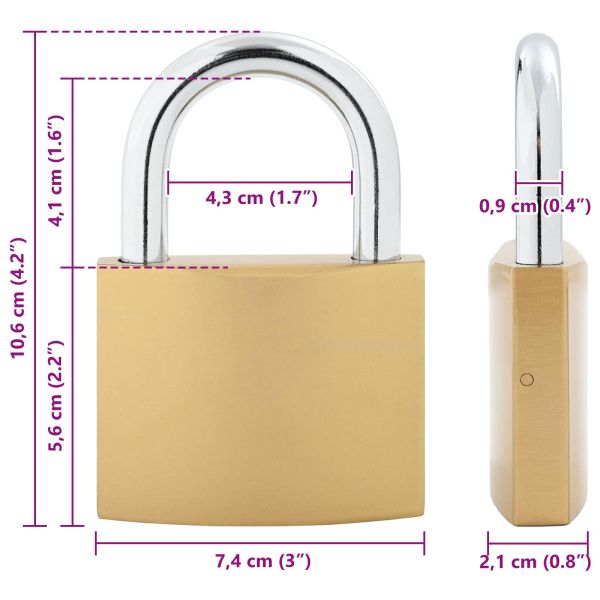 U Lock с ключове 6 pcs Месинг Желязо