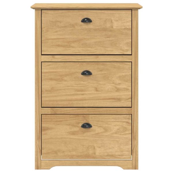 Шкаф за обувки с чекмедже BODO Меден кафяв 80 x 35 x 118 см