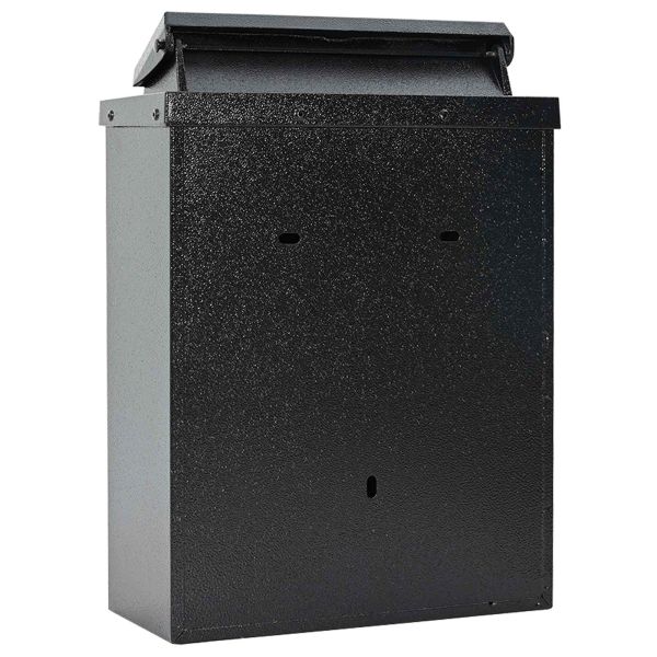 Стенно монтирана пощенска кутия с врата Черно 29 x 13 x 41 см