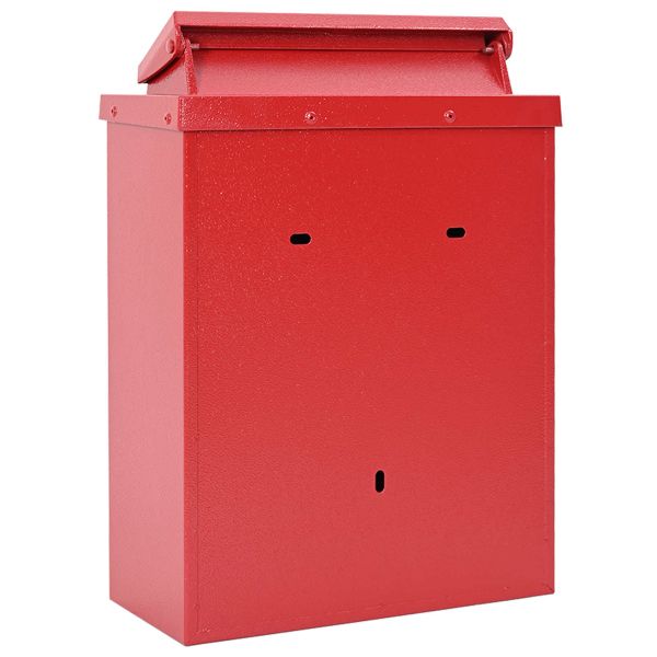 Стенно монтирана пощенска кутия с врата Червено 29 x 13 x 41 см