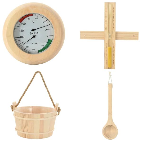 Комплект за сауна аксесоари 4 pcs Кафяво