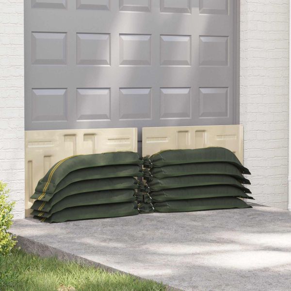 Торби с пясък 10 pcs Зелен 120 x 27 см HDPE