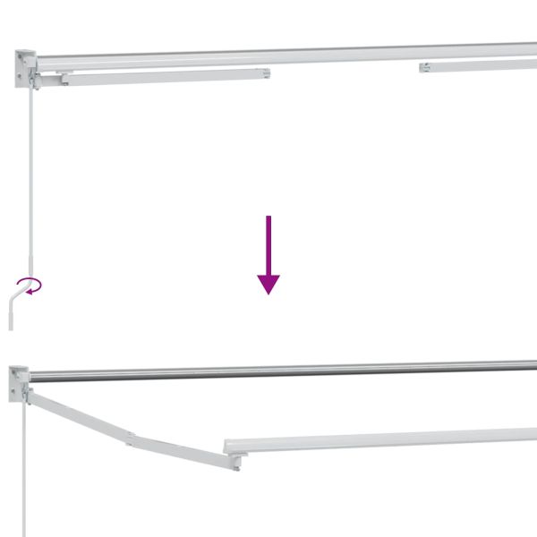Ръчна разтегателна рамка за сенник Бял 3,5 x 2 m Алуминий