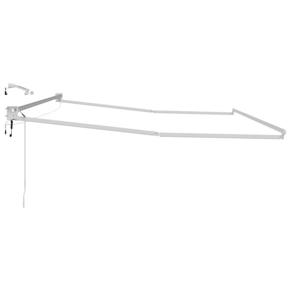 Електрическа разтегателна рамка за сенник Бял 4 × 3 m Алуминий