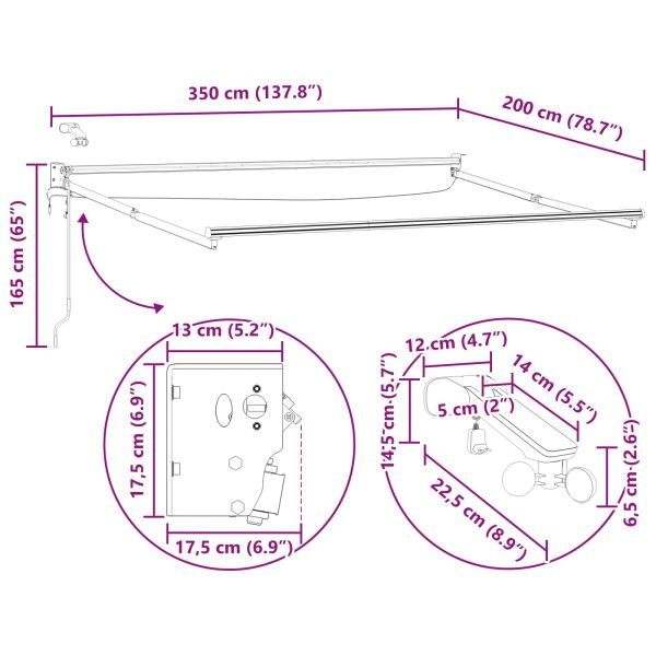 Електрическа разтегателна рамка за сенник Антрацит 3,5 x 2 m