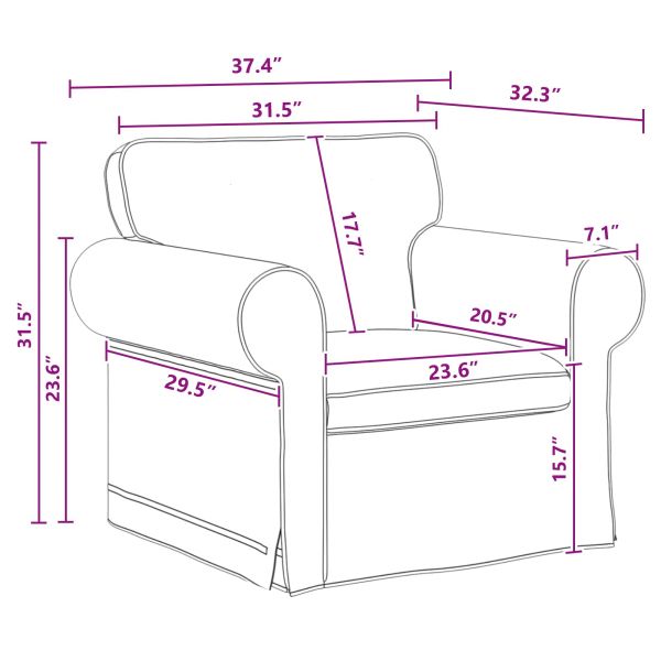Диван Тъмен сив 95 x 82 x 80 см текстил