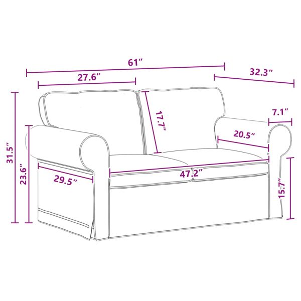 Диван Тъмен сив 155 x 82 x 80 см текстил