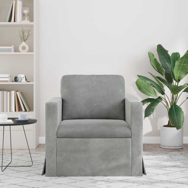 Диван Светлосиво 78 x 78 x 80 см Кадифе