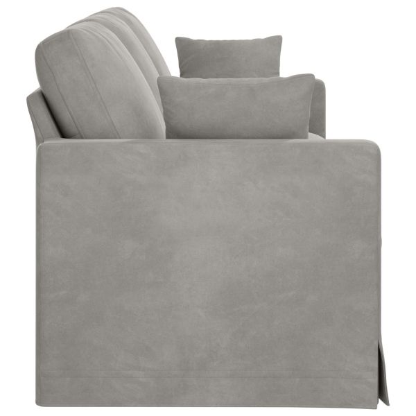 Диван Светлосиво 228 x 78 x 80 см Кадифе