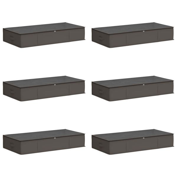 Кутия за съхранение с прозрачна горна част 6 pcs Сиво