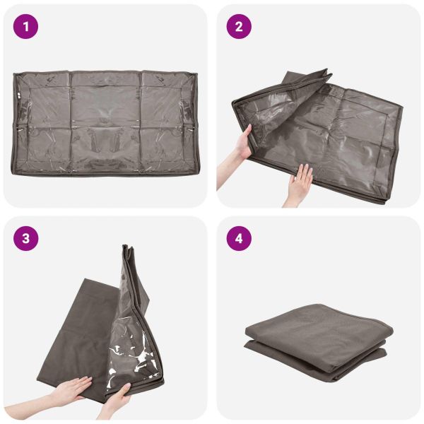 Кутия за съхранение с прозрачна горна част 6 pcs Сиво