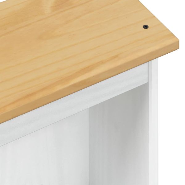 Библиотека Бяло 46 x 20 x 170 см Солидно борово дърво