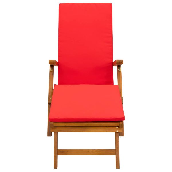 Сгъваем и reclining шезлонг 2 pcs Червено 55 x 146 x 91 см